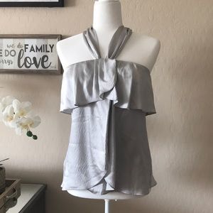 WHBM- Unique Silver Halter Top